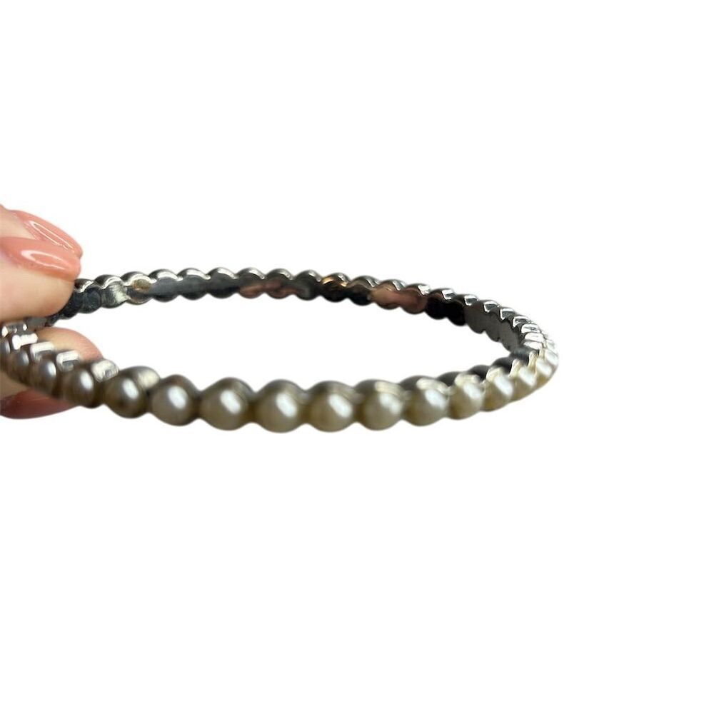 Silver Beaded Stackable Bracelet Elegant Fashion … - image 2